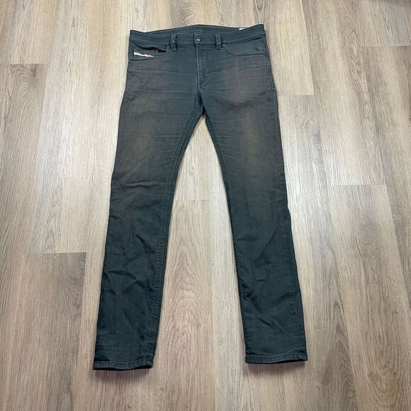 Diesel Jeans Mens 36 Gray Thavar Slim Stretch Denim Regular Fit - Picture 1 of 12